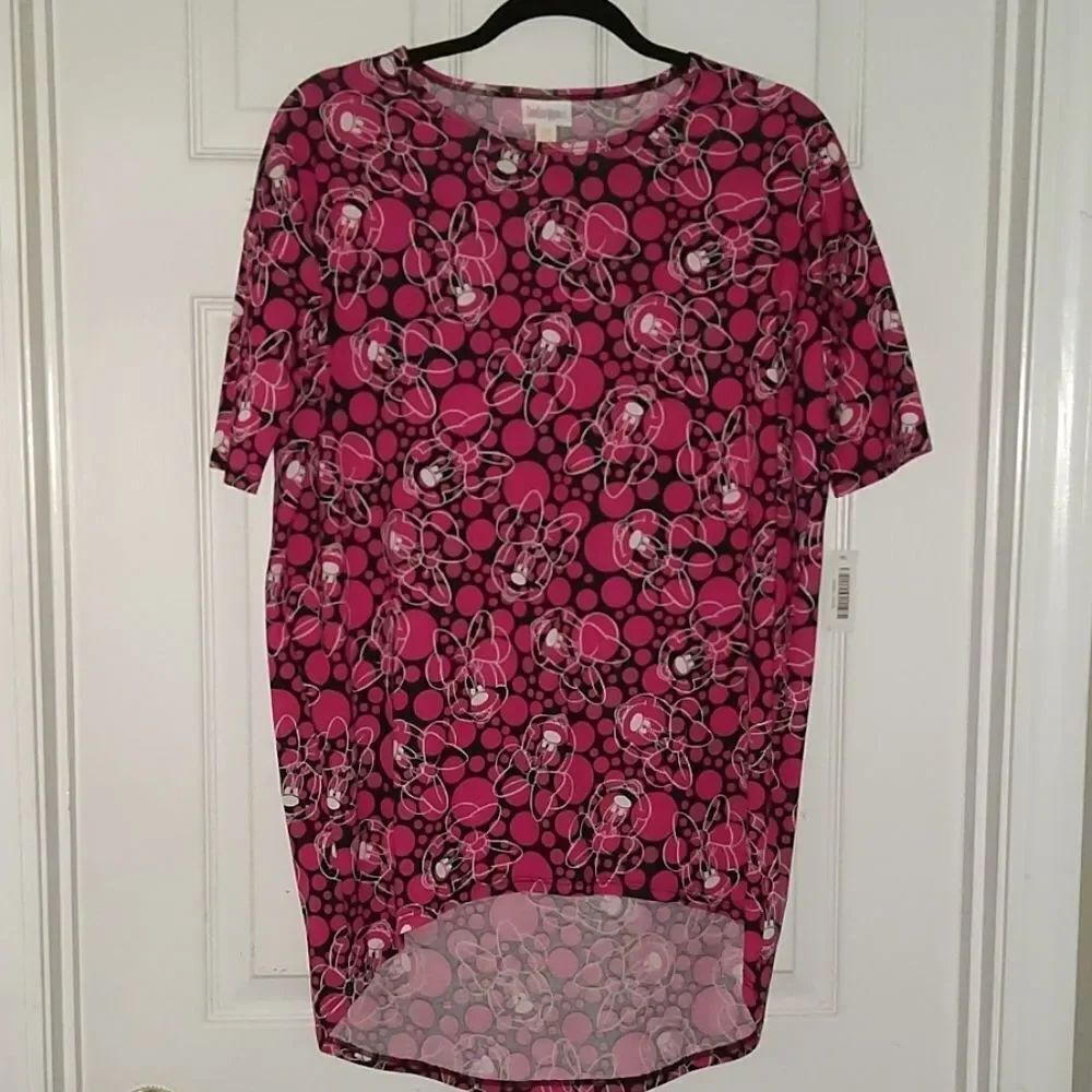 LulaRoe Irma Minnie Mouse red black print Sz XXS NWT